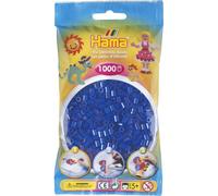 Hama Perles 207-36 Sachet de perles à repasser avec env. 1.000 perles de bricolage Midi de diamètre 5 mm en bleu néon, plaisir créatif pour petits et grands