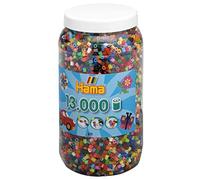 Hama Perles 211-68 perles à repasser XXL Boîte d'environ 13 000 perles midi multicolores d'un diamètre de 5 mm en 62 couleurs, plaisir créatif pour petits et grands