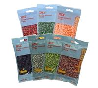 Hama Perles 9410 - Sachet de perles à repasser d'environ 7000 perles Midi de 5 mm de diamètre en 7 couleurs tendance, loisirs créatifs pour petits et grands