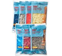 Hama Perles 9413 Ensemble de perles à repasser avec environ 7000 perles Midi de 5 mm de diamètre dans 7 couleurs, un plaisir créatif de bricolage pour petits et grands