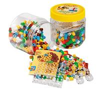 Hama Perles à repasser Maxi 8790 – Pot jaune 400 perles + 2 plaques