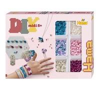 Hama Perles à repasser 3712 – Coffret cadeau bijoux, environ 2400 perles MIDI, plaque hexagonale
