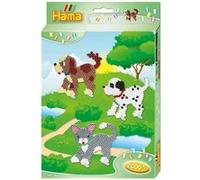 Hama - Boite Chien et Chat - 2000 Perles et 2 plaques - Perles à Repasser Taille Midi - Loisirs créatifs