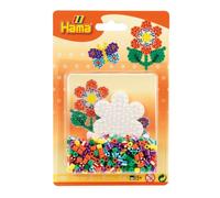 Hama Perles à repasser midi "Perles à rayures - Fleur" dans un blister env. 350 perles à repasser
