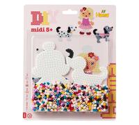 Hama Perles à repasser midi "Petit chien/poupée" dans blister env. 1.100 perles à repasser