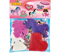 HAMA Perles à repasser midi + plaques à picots 'Fille'