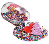 Pot de 7000 Perles et 2 petites plaques princesses et cœur Hama