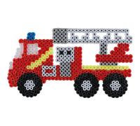 HAMA - Boite Les Pompiers - 2000 perles à repasser taille MIDI et 1 plaque Camion - Loisirs créatifs - Dès 5 ans