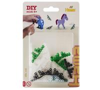 HAMA - petit blister perles à repasser | 20 supports de perles (4 verts, 4 noirs et 12 transparents)