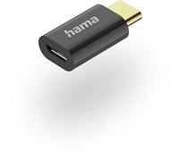 Hama | Pince USB Type C vers Micro USB, (pour convertir Un câble Micro USB en câble USB C, Connexion Rapide, 480 Mbit/s) Couleur Noir