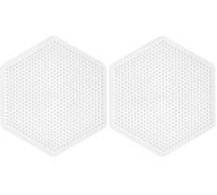 HAMA - Plaque hexagonale midi blanche - Plaque pour perles à repasser 5 mm - Loisirs créatifs enfants dès 5 ans (Lot de 2)