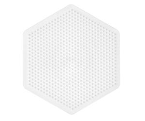 HAMA - Plaque hexagonale midi blanche - Plaque pour perles à repasser 5 mm - Loisirs créatifs enfants dès 5 ans