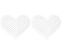 HAMA - Plaque petit cœur midi blanche - Petite plaque pour perles à repasser 5 mm - Loisirs créatifs enfants dès 5 ans (Lot de 2)