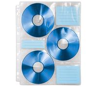 Hama Feuillets pour CD (avec 60 fiches pour étiquetage, archivage, 10 étuis pour 6 CD/DVD/Blu-Ray, adaptés aux dossiers A4, Format A4, pour Le Rangement) Transparent