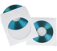 Hama Pochettes de Protection (en Papier pour CD/DVD/Blu-Ray, Lot de 100) Blanc/Transparent
