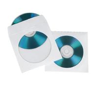 Hama Pochettes de protection (en papier pour CD/DVD/Blu-Ray, lot de 25) Blanc/Transparent