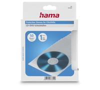 Hama Pochettes de protection (pour CD/DVD/Blu-Ray, design étroit, pochette en plastique, lot de 50) Transparent
