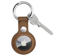 Hama Porte-Clés Housse Étui pour Apple AirTag, Cuir Artificiel Brun