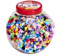 HAMA Perles à repasser maxi, pot plastique, couvercle bleu
