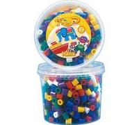 Hama - Perles à repasser Maxi - Pot de 600 perles - Mélange couleurs vives