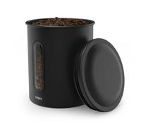 HAMA | Pot de stockage de café en acier inoxydable (pour stocker du café moulu 700g et en grain 500g, hermétique, adapté pour n'importe quel type de produit) Couleur noire