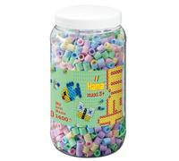 Hama - Pot Perles à Repasser Maxi - 1400 Perles 10 mm - 5 Couleurs tendres - Loisirs créatifs Enfants dès 3 Ans