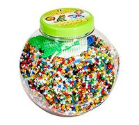 Hama - Pot Vert 15000 perles +3 plaques couleurs - Perles à repasser taille Midi - Loisirs créatifs