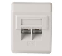 Hama Prise Réseau LAN Murale Gigabit CAT5e RJ45 Blindée Prise De Données Blanche