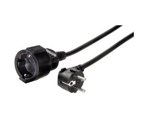 Hama Profi Extension Cable with Earth Contact, 2 m, black Noir