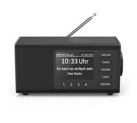 Hama Radio Dab avec Dab+/Dab et FM DR1000DE (Radio numérique avec Grand écran, Radio de Cuisine avec Utilisation Simple, Petite Radio avec de Grandes Touches, FM, AUX, 5 W, Radio-réveil, Radio pour