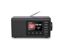 Hama | Radio numérique Dab/Dab+ et FM avec Bluetooth. (Radio de Bureau avec écran Couleur, Haut-Parleur sans Fil pour Musique, Radio réveil avec 30 Stations présélectionnées) Noir.