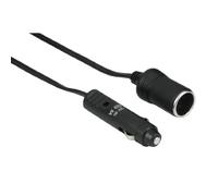 Hama Rallonge allume-cigares ( pour voiture, pour allume-cigare, câble de 6 m, adapté aux 12-24 V, pour voiture/camion/véhicule de loisirs/caravanes, fusible de 8 A maximum) Noir