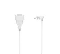 Rallonge avec prise européenne coudée, pour l'intérieur, 3 m, blanc
