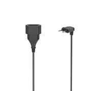 Hama Rallonge Prolongateur Câble d’Extension Électrique Coudé 3m - Prise Européenne Coudée Type C (2 Broches, sans Terre), Idéale pour Espaces Exigus et Usage Intérieur - Noir