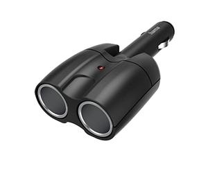 Hama Répartiteur Chargeur Voiture, 2 Prises Allume-Cigare 12V, Noir | Doubleur de Prise de Voiture, Adaptateur Pivotable Orientable 180° , Connecteurs 12V