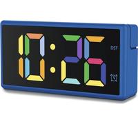 Hama Réveil numérique Ibiza, écran multicolore, avec fonction de charge USB, bleu (00222209)