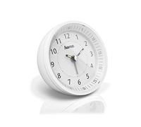 Hama Réveil radiopiloté "Roundly" (avec affichage analogique, heure et minute, avec réglage automatique ) Blanc