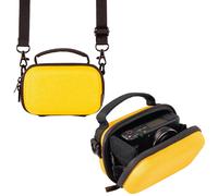 Hama Amato Housse Rigide pour Appareil Photo et caméra vidéo 12 x 6 x 7 cm avec Passant de Ceinture, bandoulière et poignée de Transport Jaune