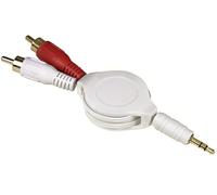 Hama Roll-Up Câble Adaptateur 3,5mm Jack - 2x Rca - Aux or Connecteurs