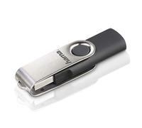 Hama Rotate Clé USB 2.0 - Flash Drive 128 Go, Vitesse jusqu'à 15 Mo/s, Clef avec connecteur USB A, pour PC/Mac - Noire/Argenté