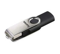 Hama Rotate Clé USB 2.0 - Flash Drive 64 Go, Vitesse jusqu'à 15 Mo/s, Clef avec connecteur USB A, pour PC/Mac - Noire/Argenté