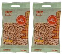 HAMA - sachet de perles à repasser bio midi | env. 1000 perles | loisirs créatifs et mosaïques pour enfants dès 5 ans | jeu créatif durable et décoration artisanale | Beige (Lot de 2)