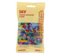 Hama – Perles à repasser Midi – Sachet 1000 perles plastique transparent mix beige – Mix 53