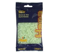 HAMA - sachet de perles à repasser | env. 1000 perles midi | loisirs créatifs et mosaïques pour enfants dès 5 ans | jeu créatif et décoration artisanale | Glow in the dark - green