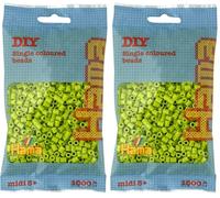 HAMA - sachet de perles à repasser | env. 1000 perles midi | loisirs créatifs et mosaïques pour enfants dès 5 ans | jeu créatif et décoration artisanale | Lime (Lot de 2)