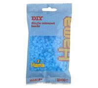 Hama – Perles à repasser – 1 000 perles MIDI (Ø5 mm) – Bleu clair transparent