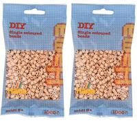 HAMA - sachet de perles à repasser | env. 1000 perles midi | loisirs créatifs et mosaïques pour enfants dès 5 ans | jeu créatif et décoration artisanale | Beige (Lot de 2)