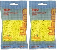 HAMA - sachet de perles à repasser | env. 1000 perles midi | loisirs créatifs et mosaïques pour enfants dès 5 ans | jeu créatif et décoration artisanale | Pastel yellow (Lot de 2)