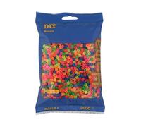 Hama Perles midi – Sachet de 3000 – Mélange néon multicolore