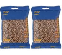 HAMA - sachet de perles à repasser | env. 3000 perles midi | loisirs créatifs et mosaïques pour enfants dès 5 ans | jeu créatif et décoration artisanale | light nougat (Lot de 2)